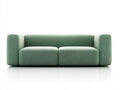 Divano 3 posti in tessuto strutturato 210 x 92 x 73 cm - verde salvia - stile minimale per soggiorno moderno