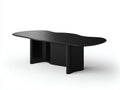 Tavolino da caffè ovale con vano contenitore e ante scanalate 110 x 60 x 45 cm - nero opaco - per soggiorno e salotto - stile moderno materico