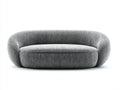 Divano 3 posti in tessuto bouclé 218 x 96 x 74 cm - grigio chiaro - design scultoreo per soggiorno contemporaneo