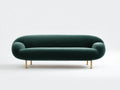 Divano 3 posti in velluto 218 x 86 x 74 cm verde petrolio per soggiorno - design arrotondato contemporaneo