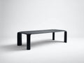 Tavolo da pranzo con piano sagomato e base a pannelli 180 x 90 x 75 cm - nero opaco - per sala da pranzo - stile moderno scultoreo