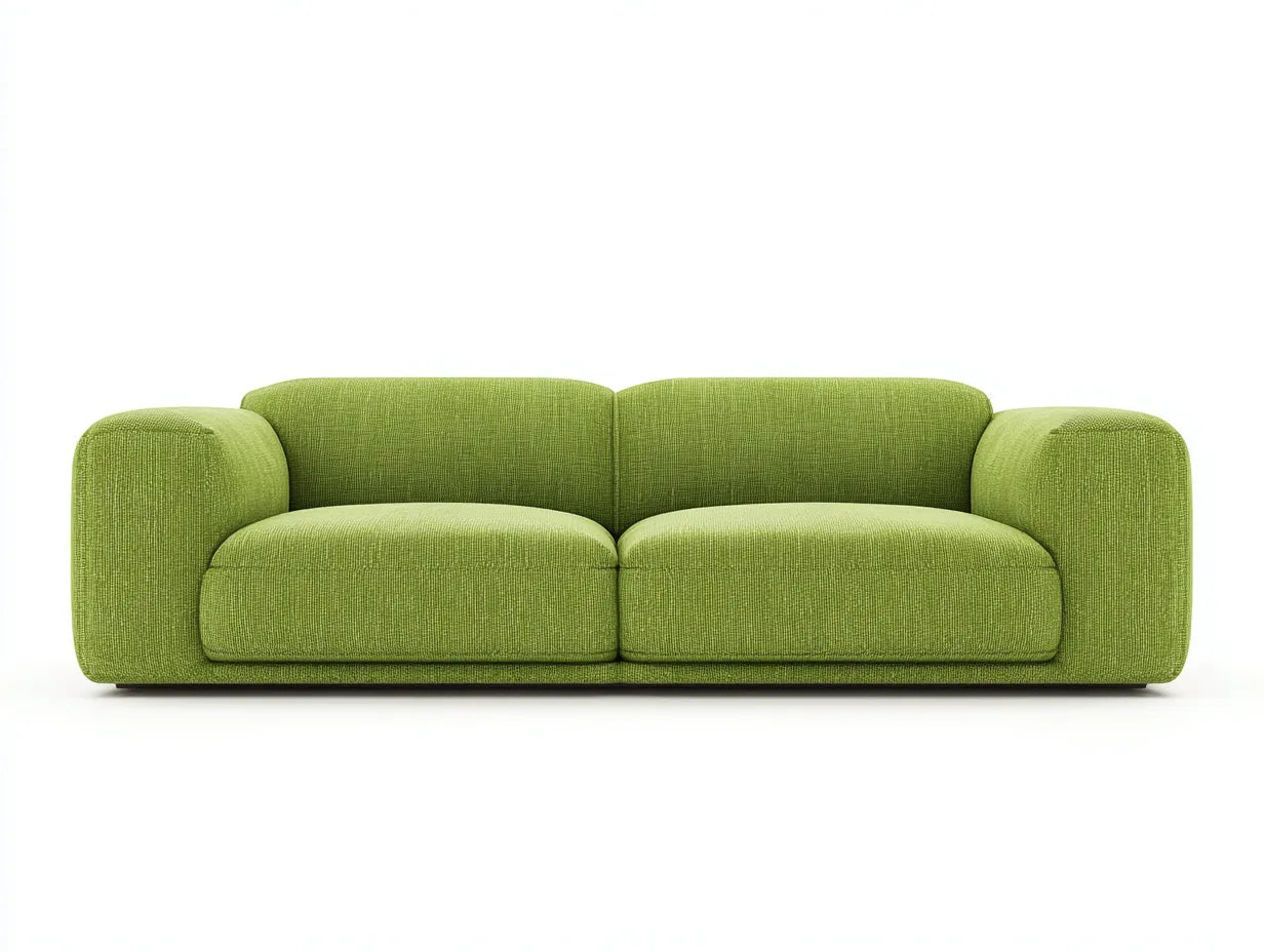 Divano 3 posti in tessuto effetto bouclé 210 x 94 x 72 cm - verde lime - design morbido per soggiorno contemporaneo