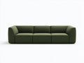 Divano 3 posti modulare in tessuto 236 x 94 x 70 cm - verde oliva - stile minimale per soggiorno contemporaneo